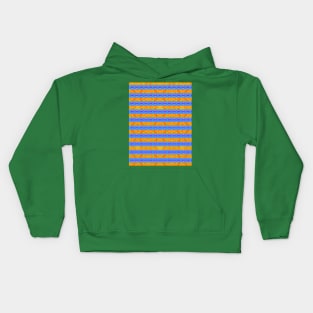 Orange and Blue Striped Pattern Kids Hoodie